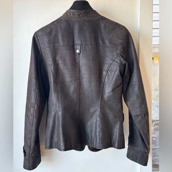Simply Fantastic Danier Leather Moto Jacket (Chocolate Brown) - Picture 3 of 14